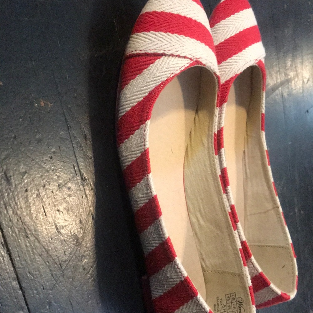 Red and ivory flats
